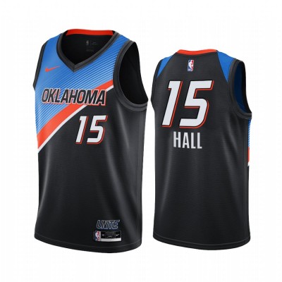 Nike Oklahoma City Thunder #15 Josh Hall Black NBA Swingman 2020-21 City Edition Jersey Men's